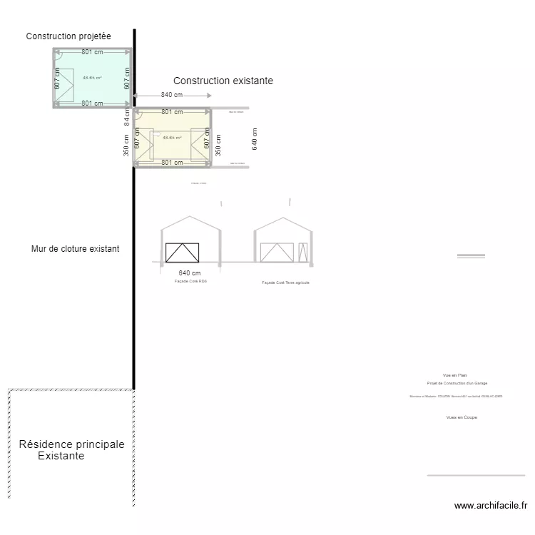 Projet de garage. Plan de 