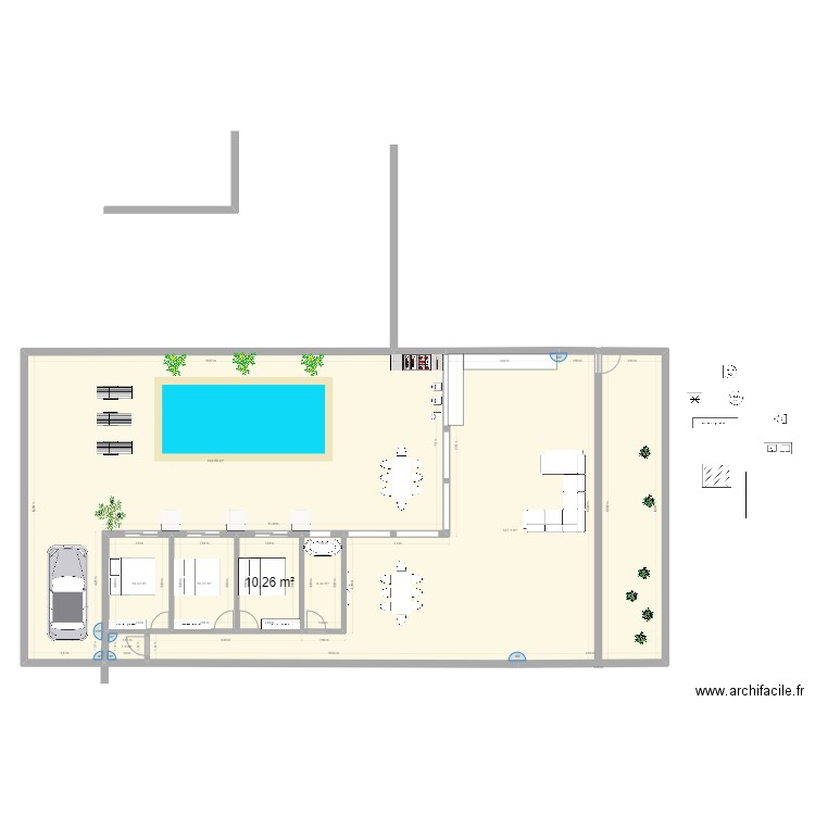 Maison de plage Mimizan V4. Plan de 7 pièces et 336 m2