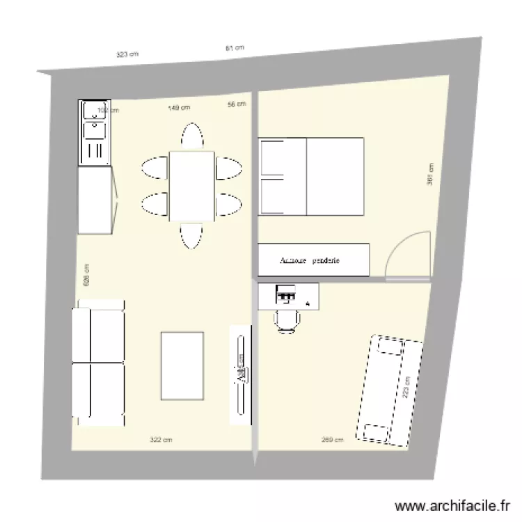 Id&eacute;e amenagement mezanine. Plan de 