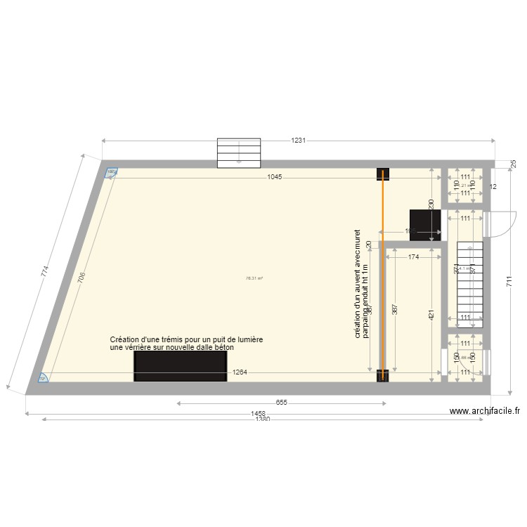 gite 2 projet terrasse. Plan de 0 pièce et 0 m2