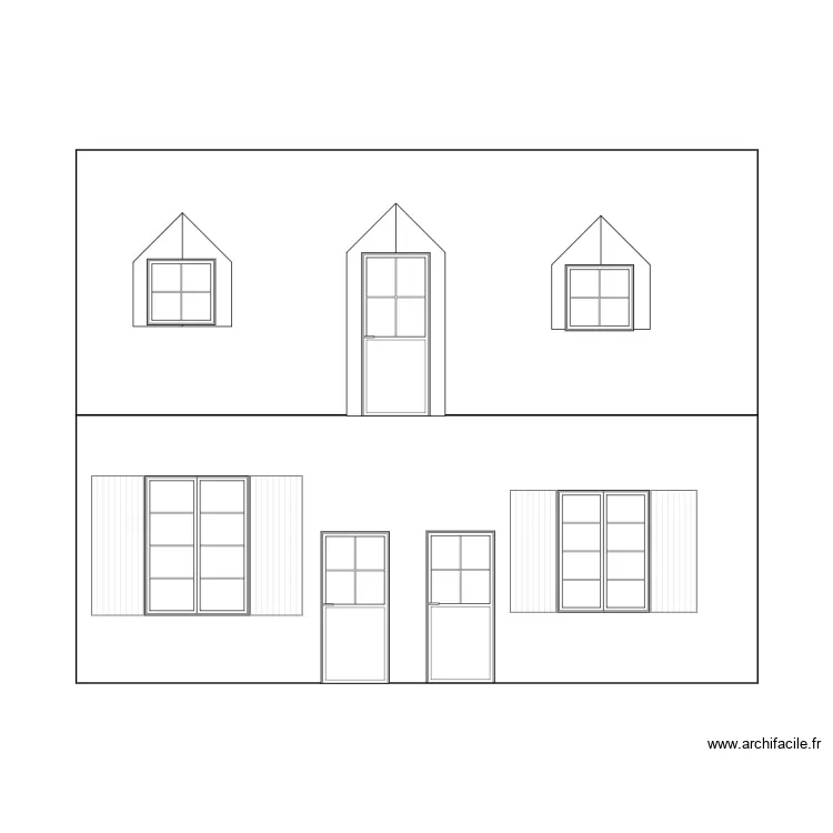 Fa&ccedil;ade chien assis. Plan de 