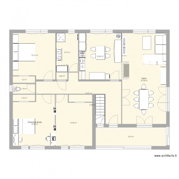 Maison_cave. Plan de 13 pièces et 131 m2