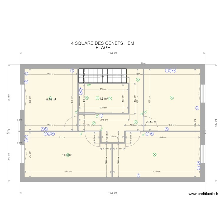 etage hem elec. Plan de 0 pièce et 0 m2