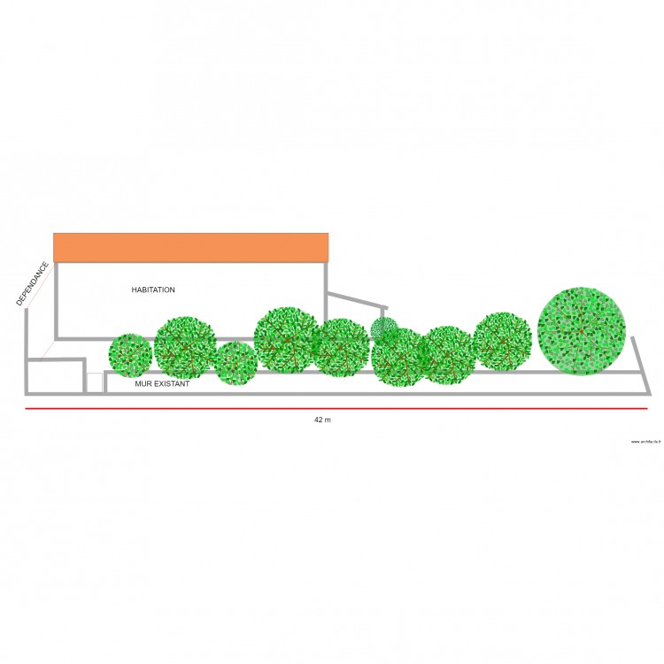 plan de coupe avant mur anti bruit. Plan de 0 pièce et 0 m2