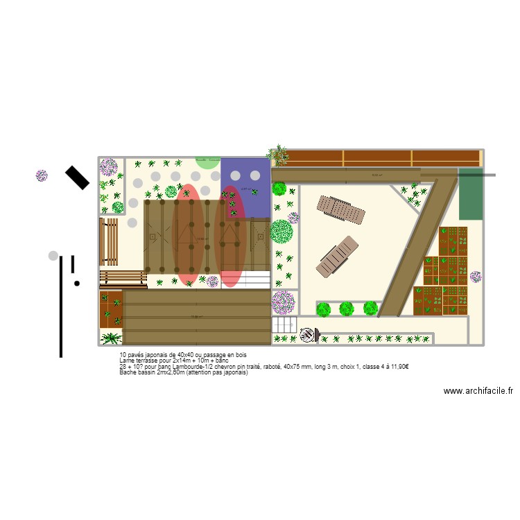 Plan Jardin 2. Plan de 12 pièces et 116 m2