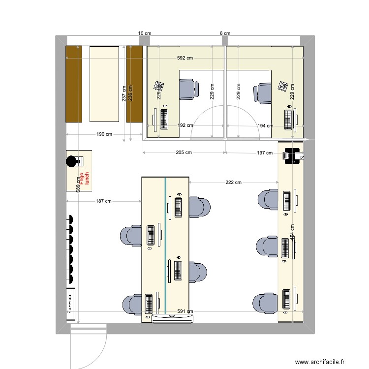 Bureau-final1. Plan de 1 pièce et 40 m2