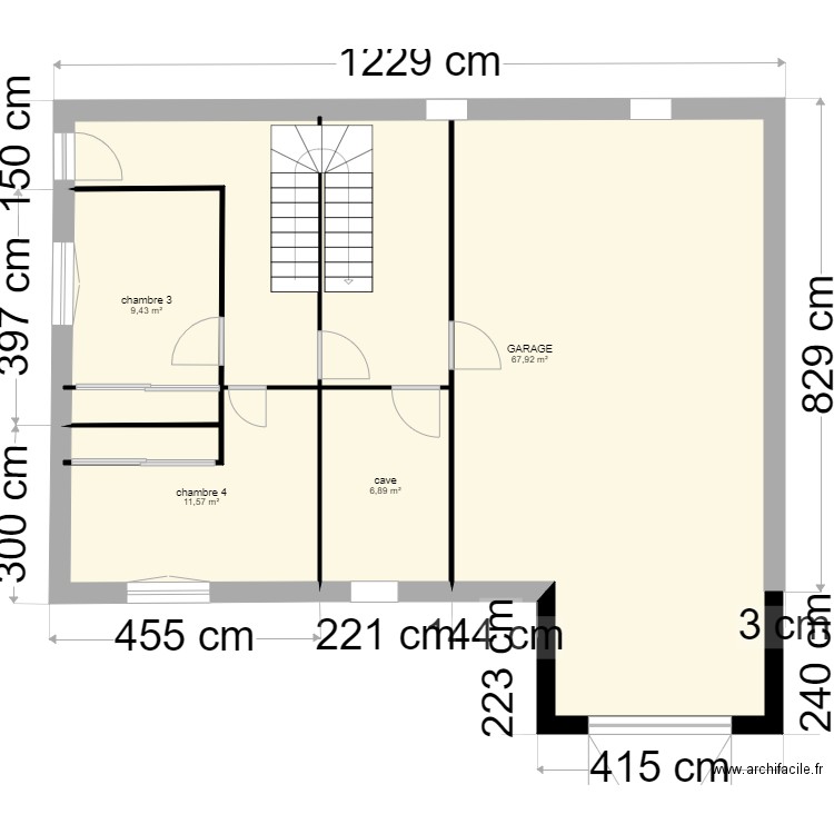 FFLORIAN REZ DE CHAUSSE. Plan de 4 pièces et 96 m2