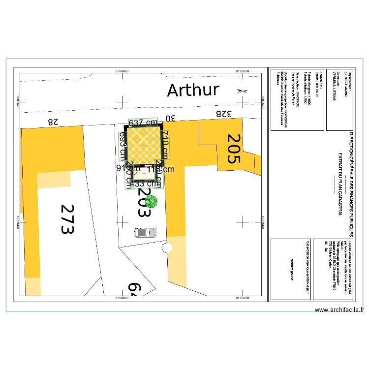 maison actuelle. Plan de 2 pièces et 45 m2