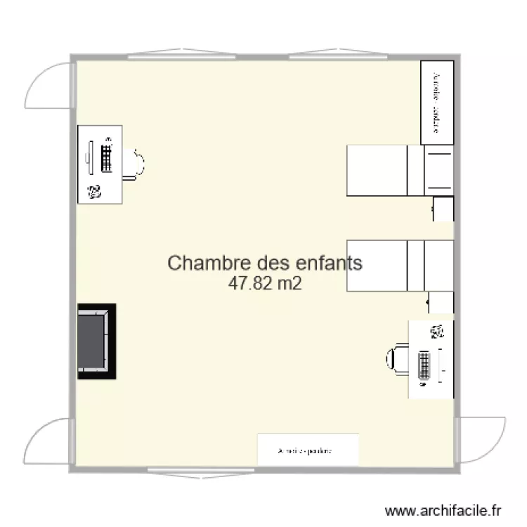 chambre des enfants. Plan de 