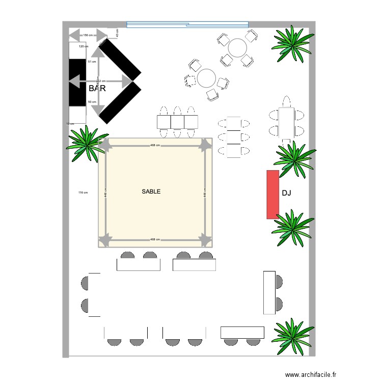 Salon vignerons plan de coupe patio V1. Plan de 0 pièce et 0 m2