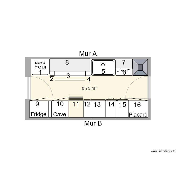 cuisine OLANT. Plan de 0 pièce et 0 m2