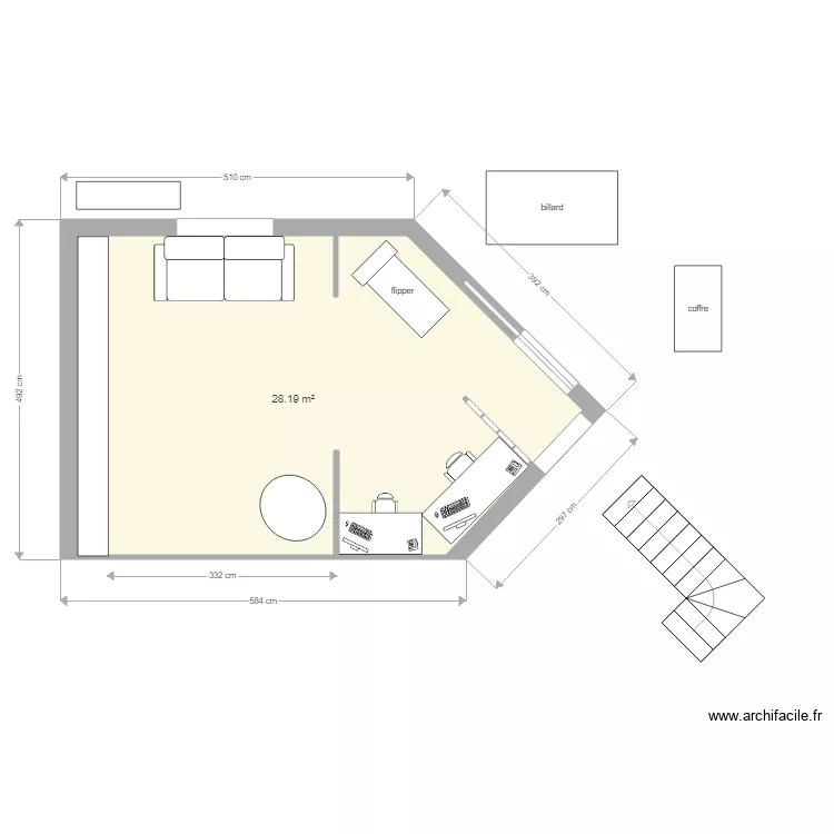 bureau pv. Plan de 
