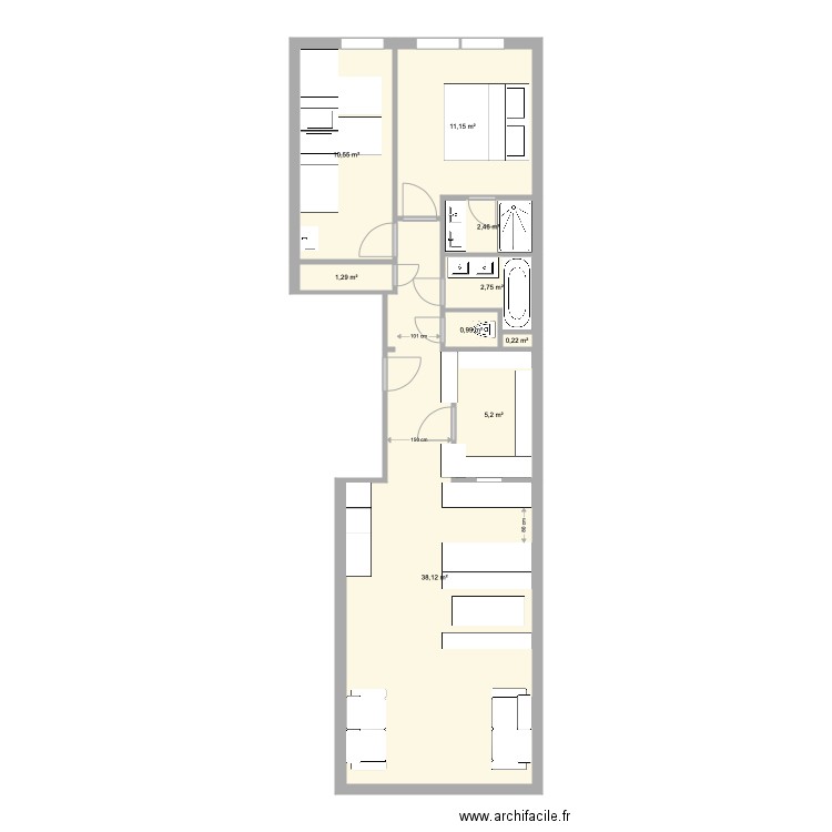 Orfeo 2e étage plan futur. Plan de 0 pièce et 0 m2