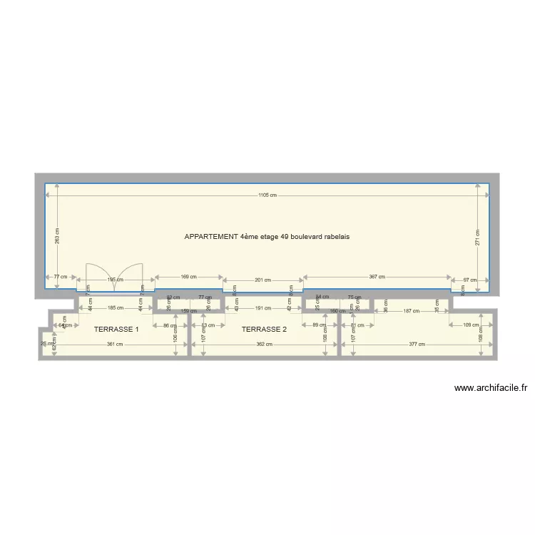 PERSO ED terrasse. Plan de 