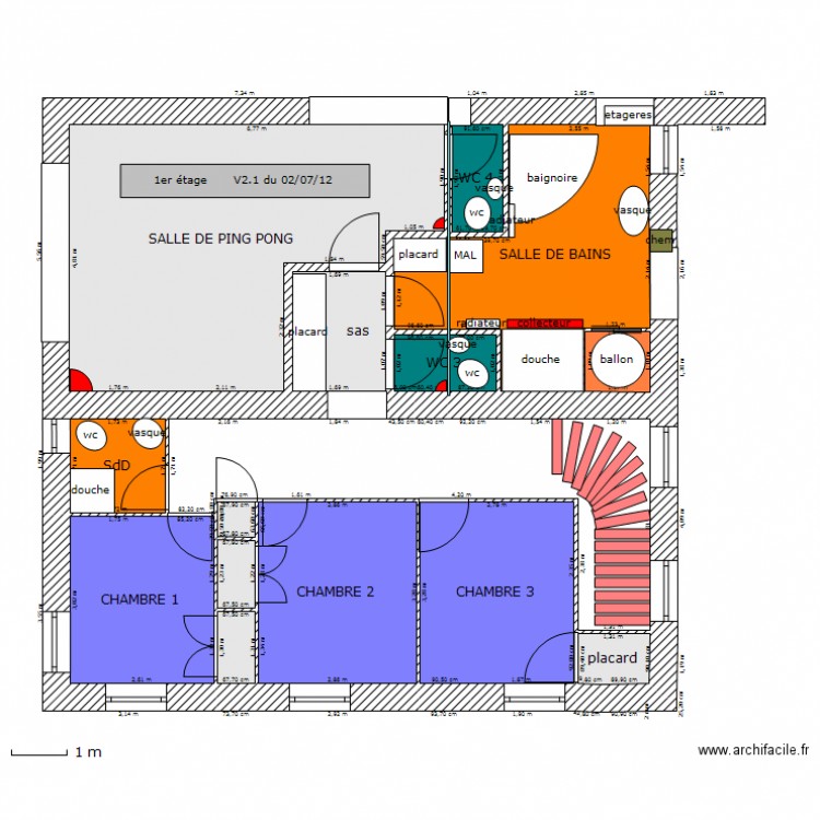 Autrans 1er étage. Plan de 0 pièce et 0 m2