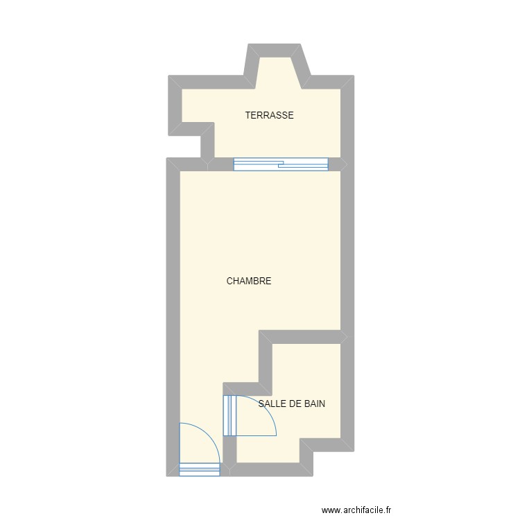 STUDIO BAIE. Plan de 3 pièces et 21 m2