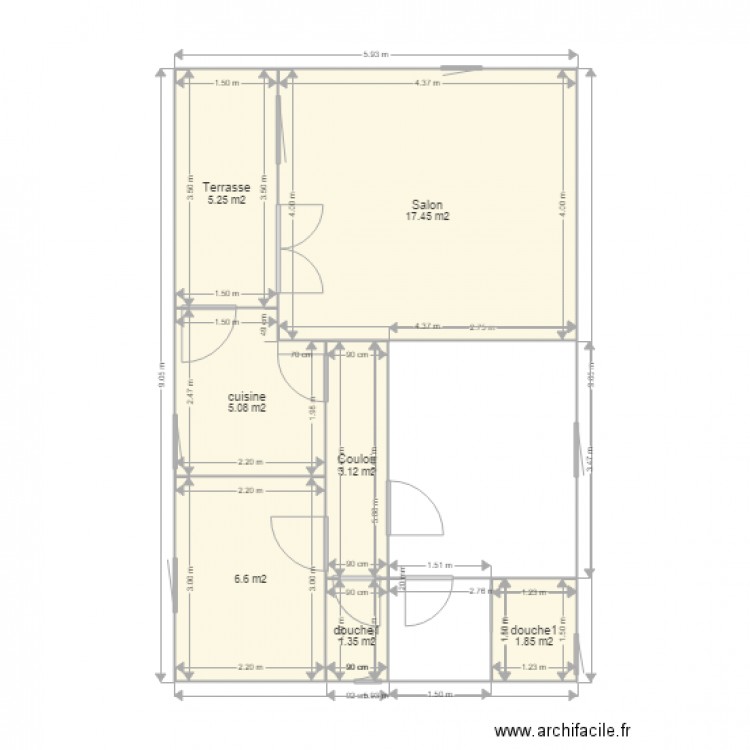 plan appartement 41 m2