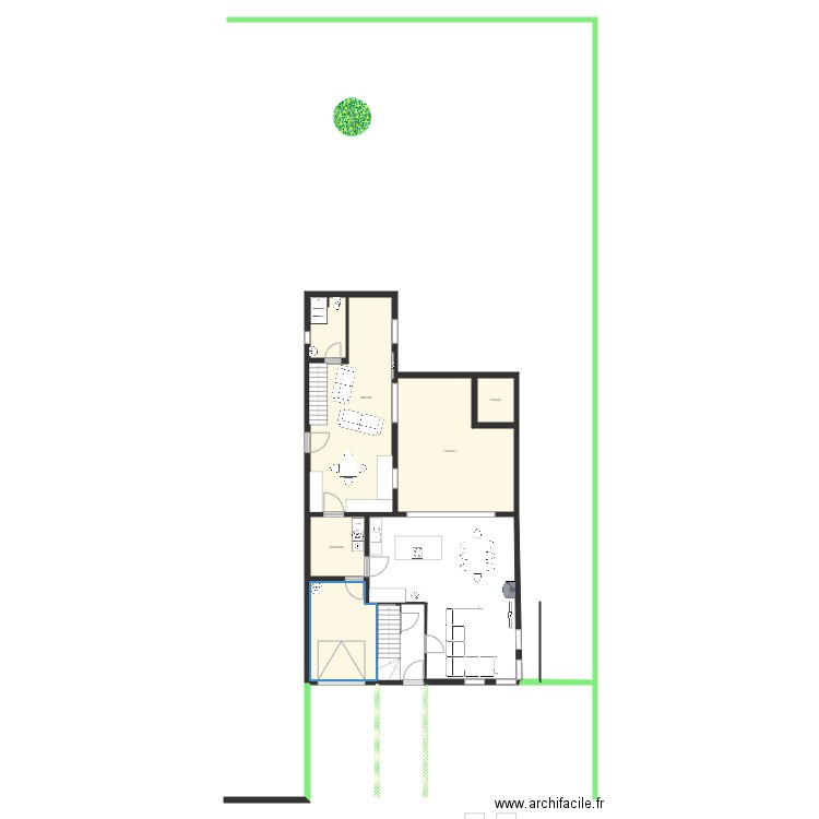 Maison . Plan de 6 pièces et 104 m2