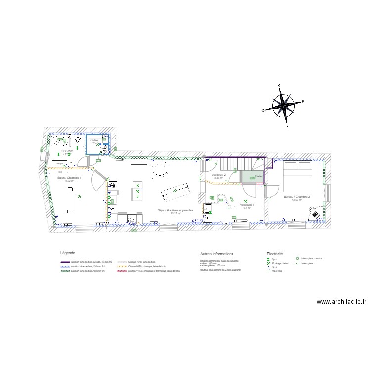 Etage principal v1C. Plan de 0 pièce et 0 m2