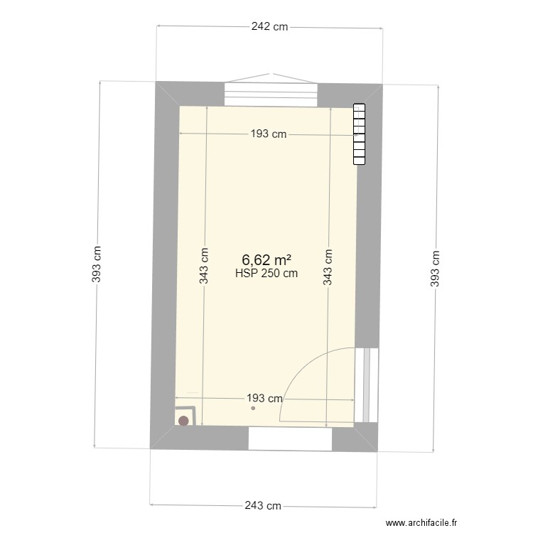 cuisine pauline. Plan de 1 pièce et 7 m2