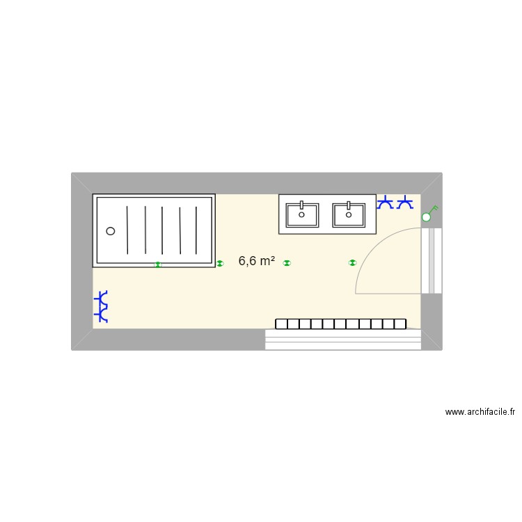 vlaeminck. Plan de 1 pièce et 7 m2