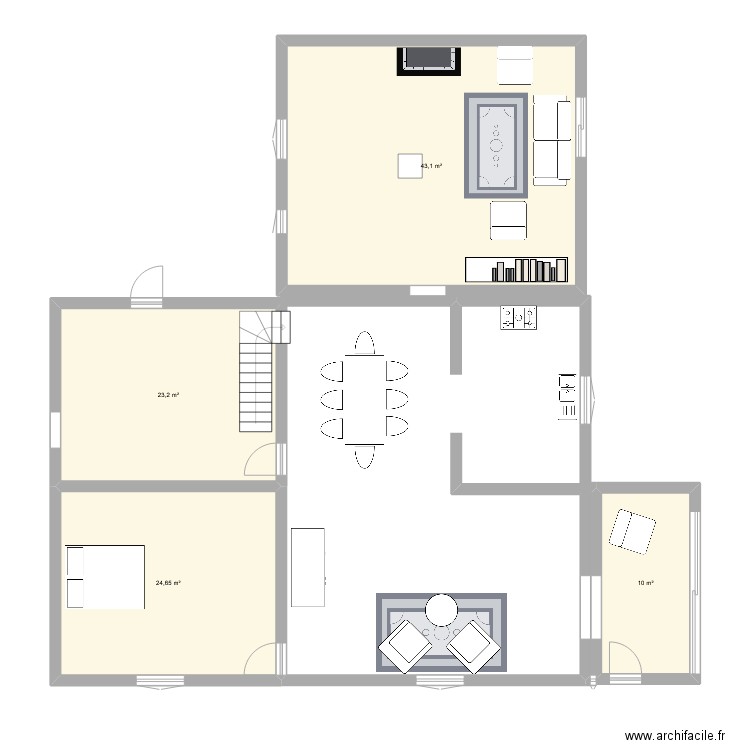 kernod. Plan de 4 pièces et 101 m2