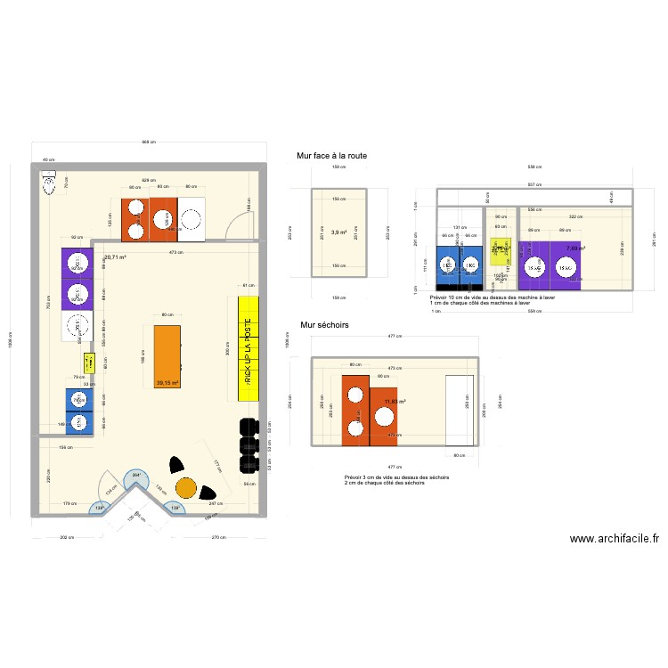 LAVERIE SAUCATS. Plan de 6 pièces et 85 m2