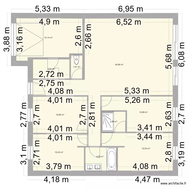 rosny sur seine. Plan de 10 pièces et 116 m² rosny sur seine. Plan de 10 pièces et 116 m²