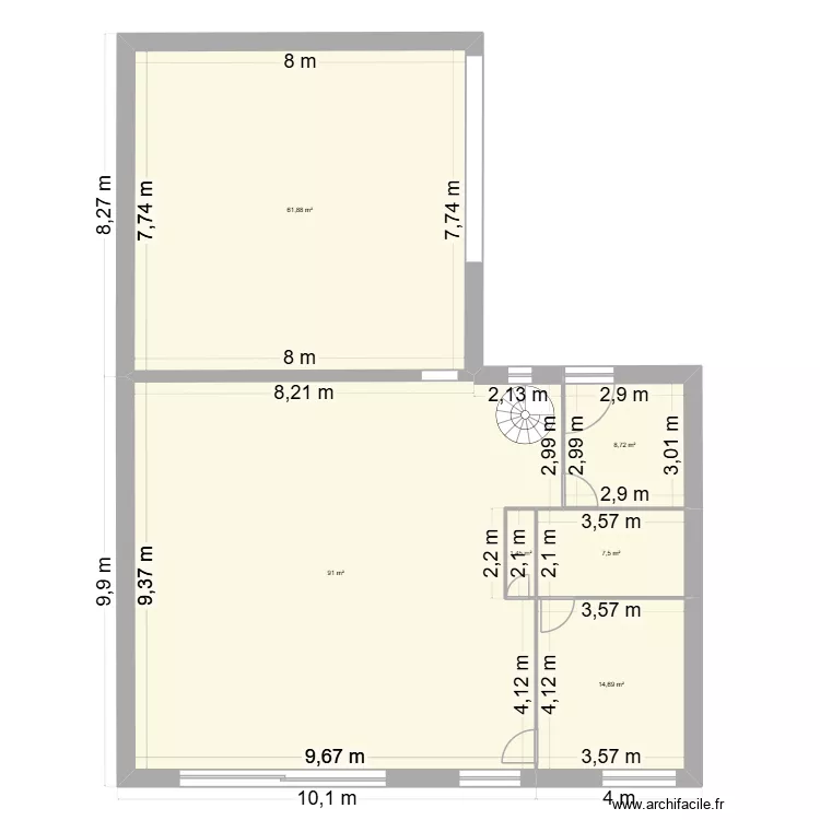 maison. Plan de 6  et 185 m²