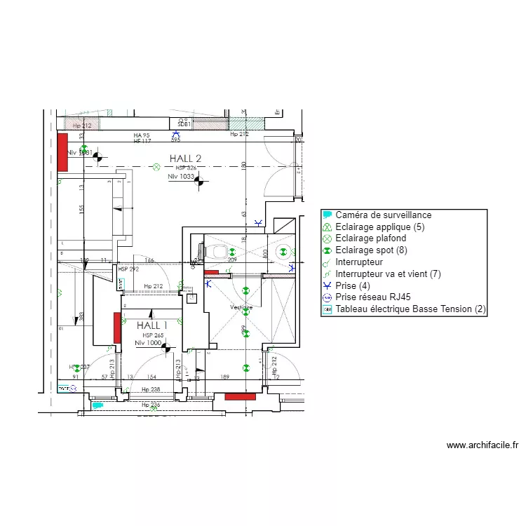 RDC Hall Entrée. Plan de RDC Hall Entrée. Plan de
