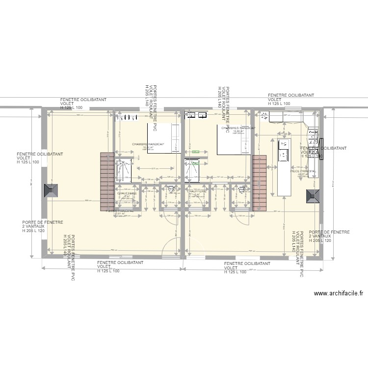 MESURE FENETRE. Plan de 8 pièces et 132 m2