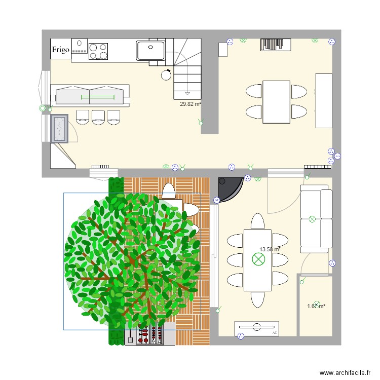 cuisine et salleà manger. Plan de 0 pièce et 0 m2