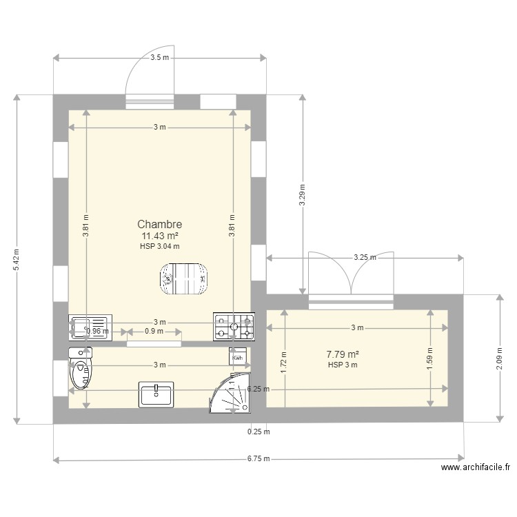 PLAN LOGE GARDIEN ET REMISE. Plan de 0 pièce et 0 m2