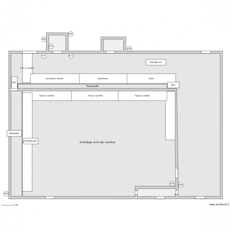 Carottes. Plan de 0 pièce et 0 m2