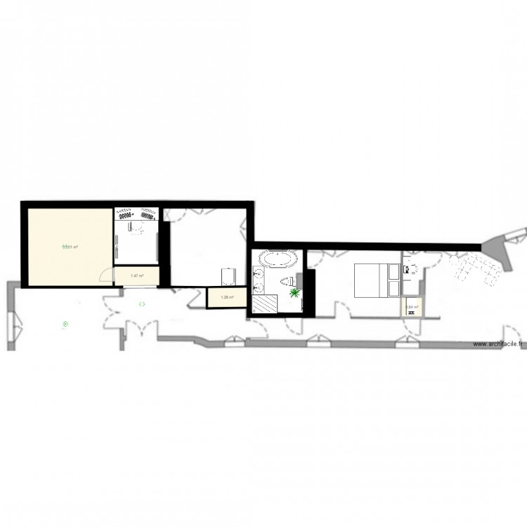 Plan 2D bis. Plan de 0 pièce et 0 m2