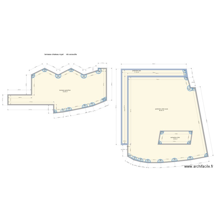 chateau royal  acceuil   rdc terrasse. Plan de 0 pièce et 0 m2