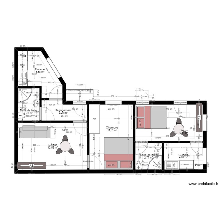 Ablon - Villeneuve - Projet 1. Plan de 16 pièces et 97 m2