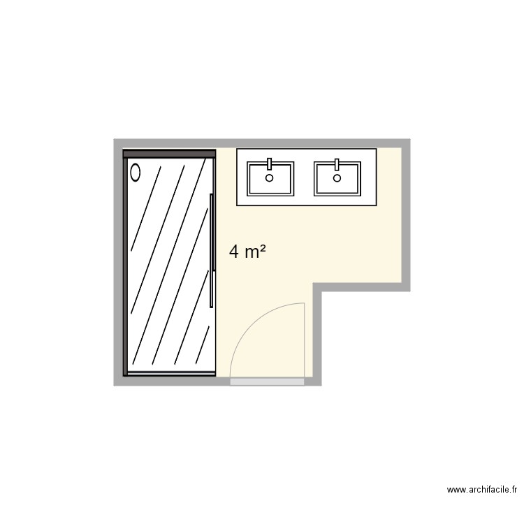 BAYE sdd. Plan de 1 pièce et 4 m2