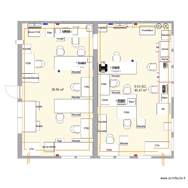 Pièce BC extension actuelle. Plan de 0 pièce et 0 m2