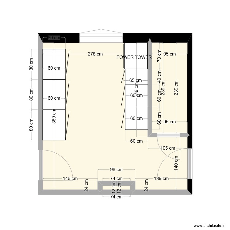 CABINET 4 eme option sté meuble haut. Plan de 3 pièces et 14 m2