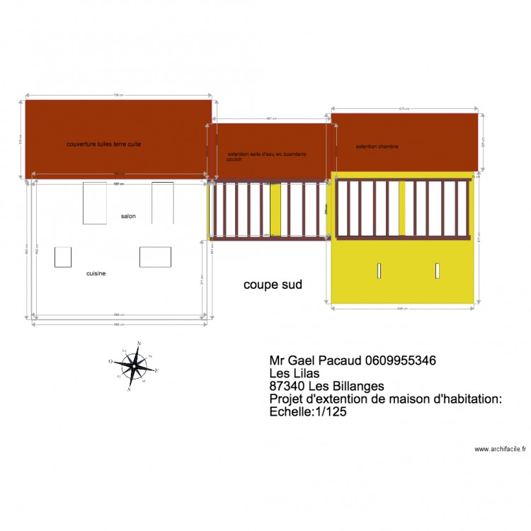 coupe sud maison extention 12. Plan de 0 pièce et 0 m2