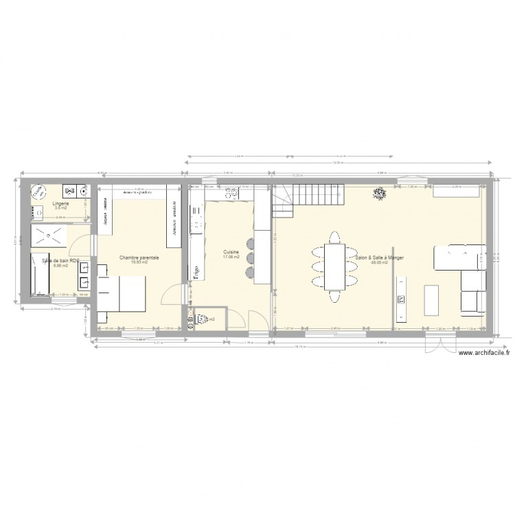Maison futur RDC 1. Plan de 0 pièce et 0 m2