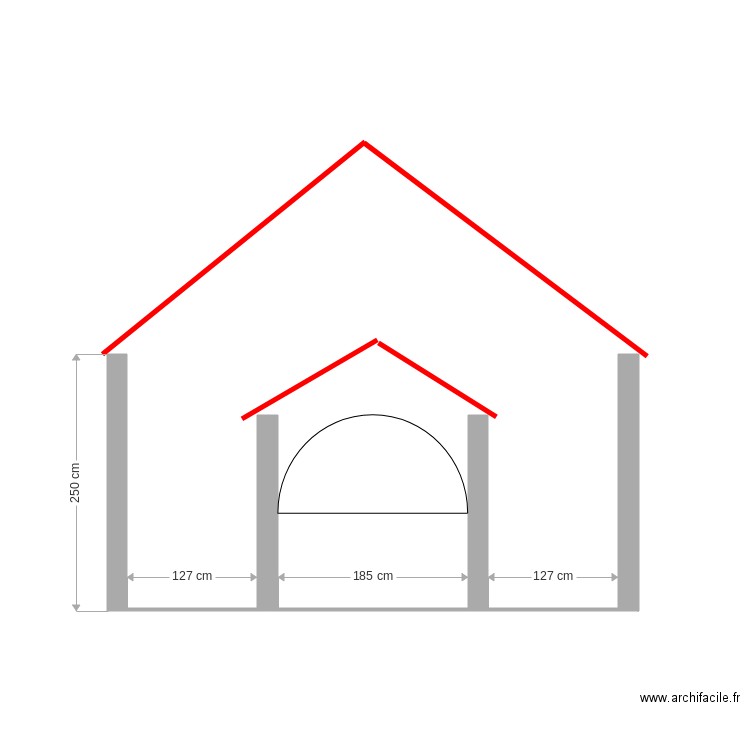 façade nord est après travaux. Plan de 0 pièce et 0 m2