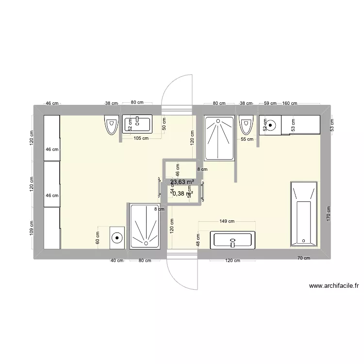 salle de bains pour plombier. Plan de 