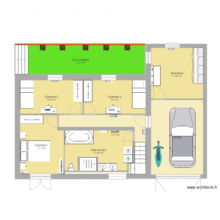 Maison sous sol Projet réduit. Plan de 0 pièce et 0 m2