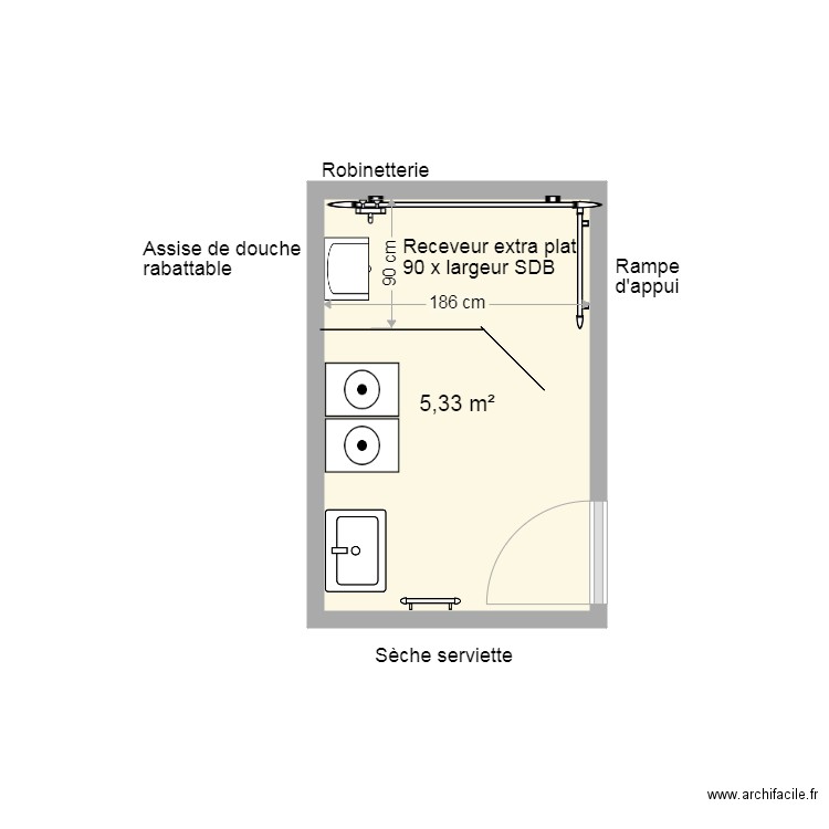 Loisy SDB Projet. Plan de 0 pièce et 0 m2