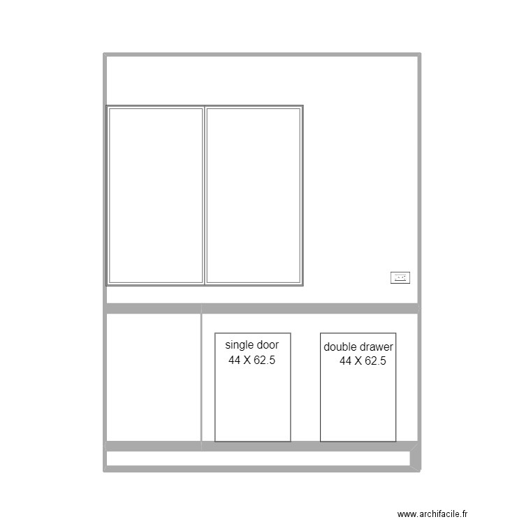 flat kitchen cabinet 2 spaces to build. Plan de 2 pièces et 31 m2