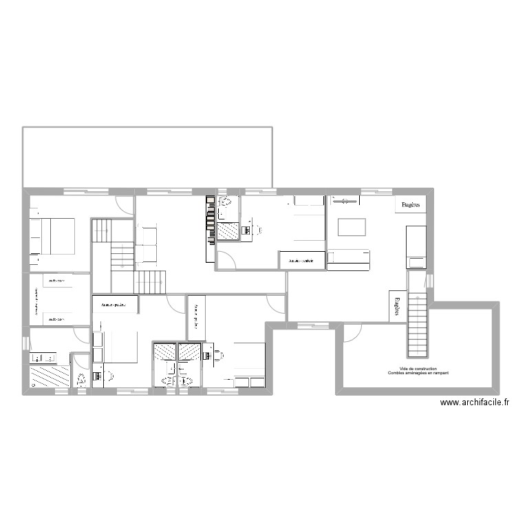 La Salle v1. Plan de 25 pièces et 263 m2