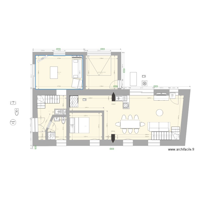 TOULENNE avec RDC PAPA. Plan de 0 pièce et 0 m2