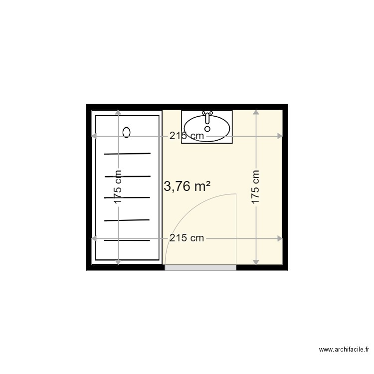 TUILLIEZ YASMINE . Plan de 1 pièce et 4 m2